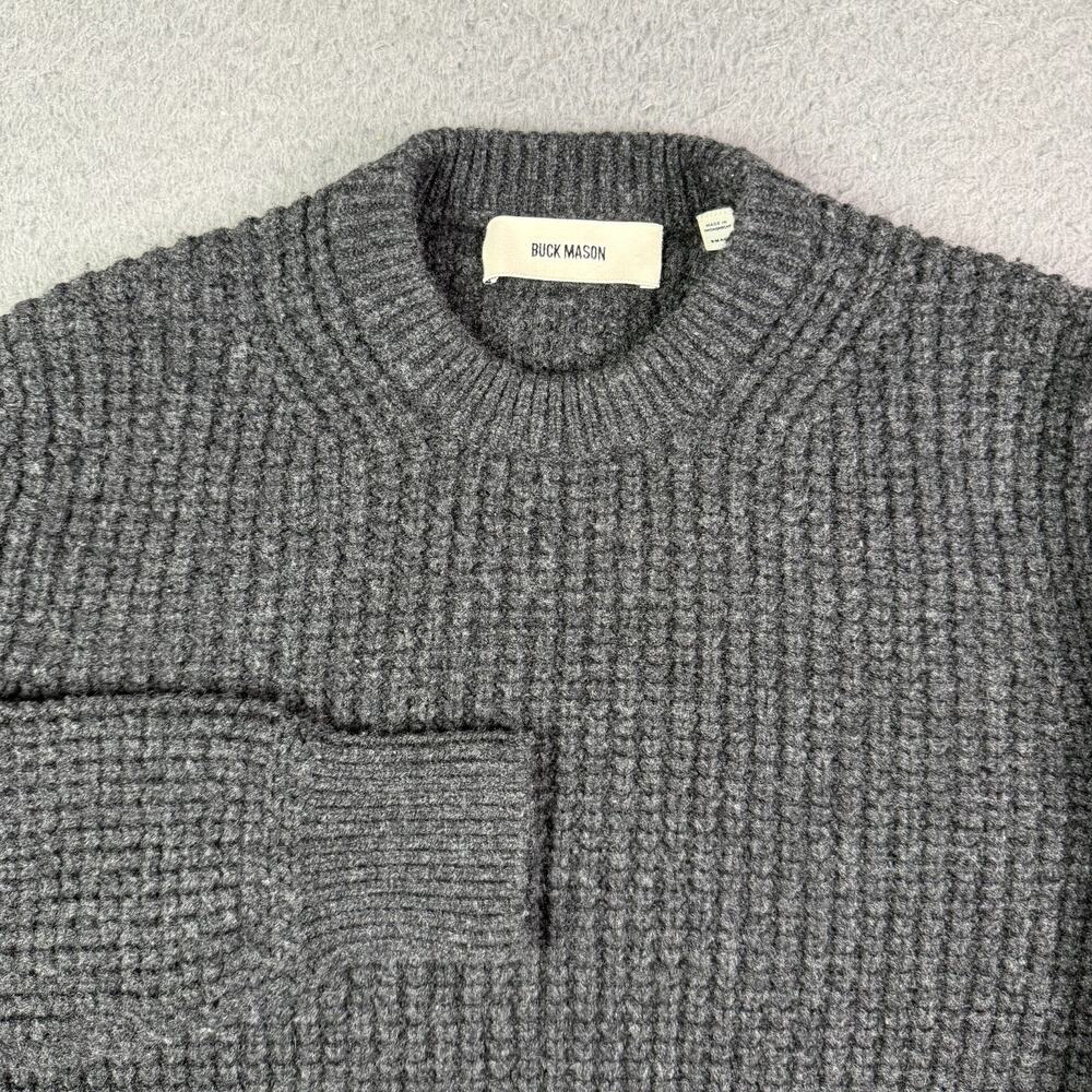 Buck Mason Herdsman Crew Sweater Mens Small Gray Merino Wool Cashmere Blend